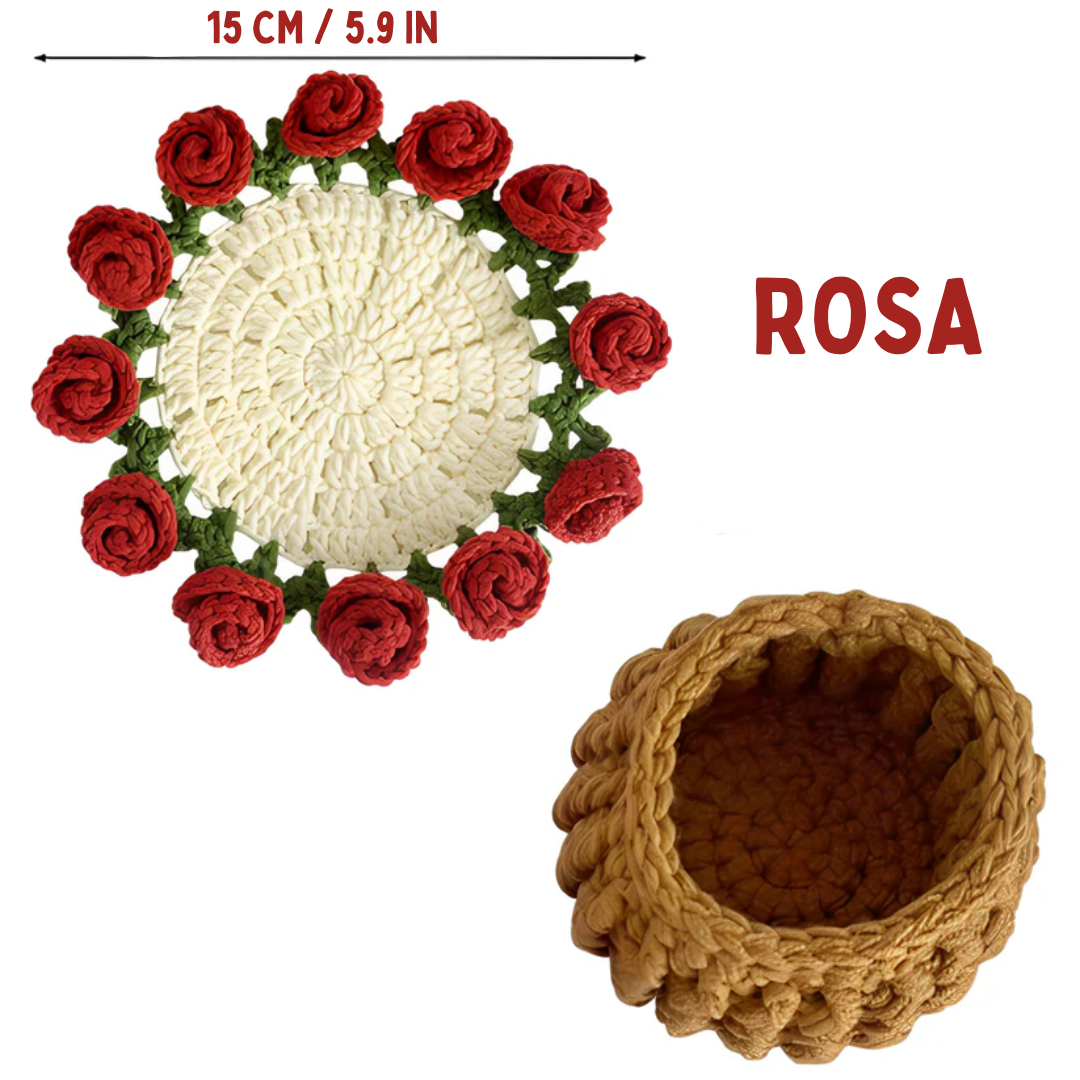 Posavasos - Ramo Floral de Crochet
