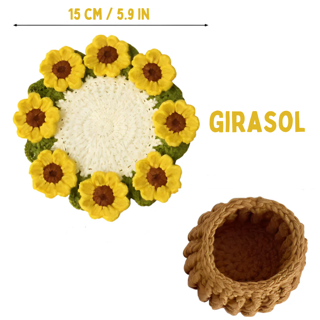 Posavasos - Ramo Floral de Crochet
