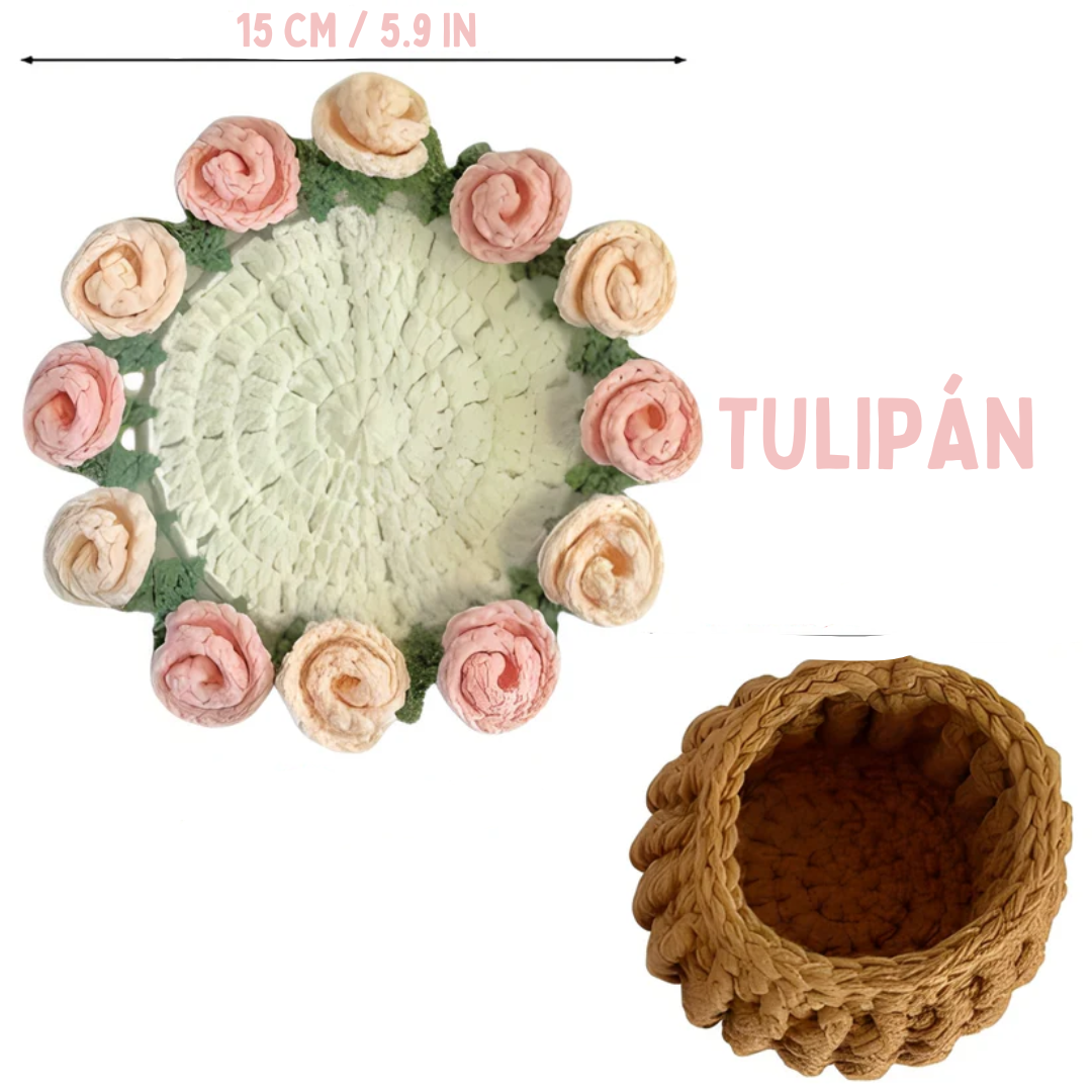 Posavasos - Ramo Floral de Crochet