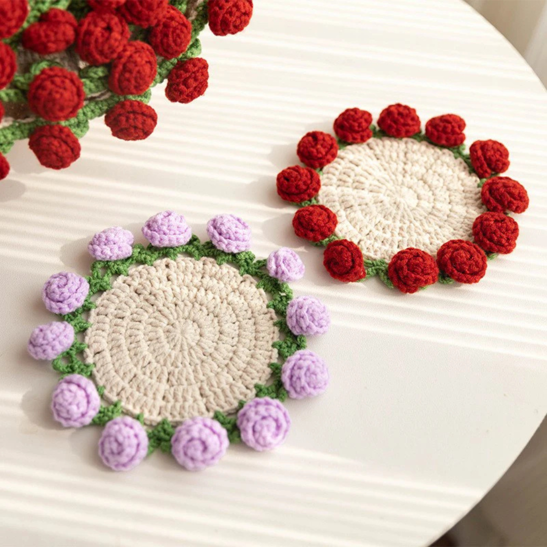 Posavasos - Ramo Floral de Crochet