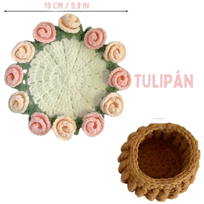 Posavasos - Ramo Floral de Crochet